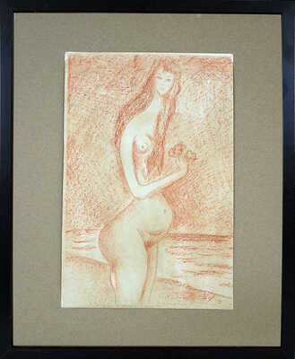 Кропивницкий Евгений Леонидович. Обнаженная с цветами